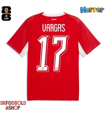 Schweiz Ruben Vargas #17 Hjemmebanetrøje VM 2026 Kort ærmer